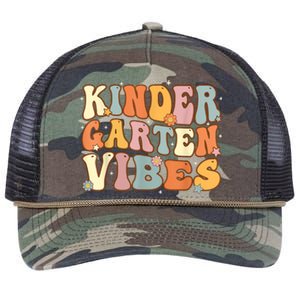 1st Day Of School Kindergarten Vibes Student Teacher Retro Rope Trucker Hat Cap