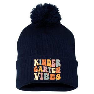 1st Day Of School Kindergarten Vibes Student Teacher Pom Pom 12in Knit Beanie