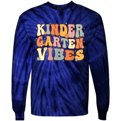 1st Day Of School Kindergarten Vibes Student Teacher Tie-Dye Long Sleeve Shirt