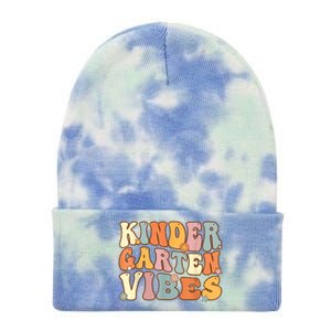 1st Day Of School Kindergarten Vibes Student Teacher Tie Dye 12in Knit Beanie