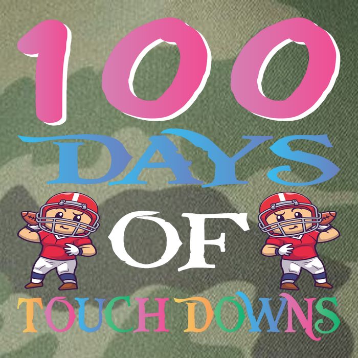 100 Days Of Touch Downs Funny Back To School Legacy Tie Dye Trucker Hat