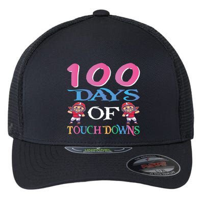 100 Days Of Touch Downs Funny Back To School Flexfit Unipanel Trucker Cap