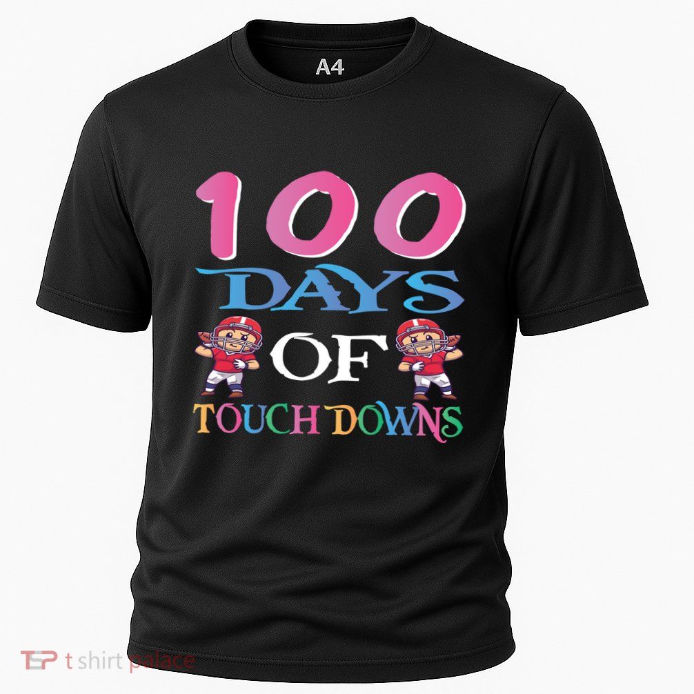 100 Days Of Touch Downs Funny Back To School Performance Shirt