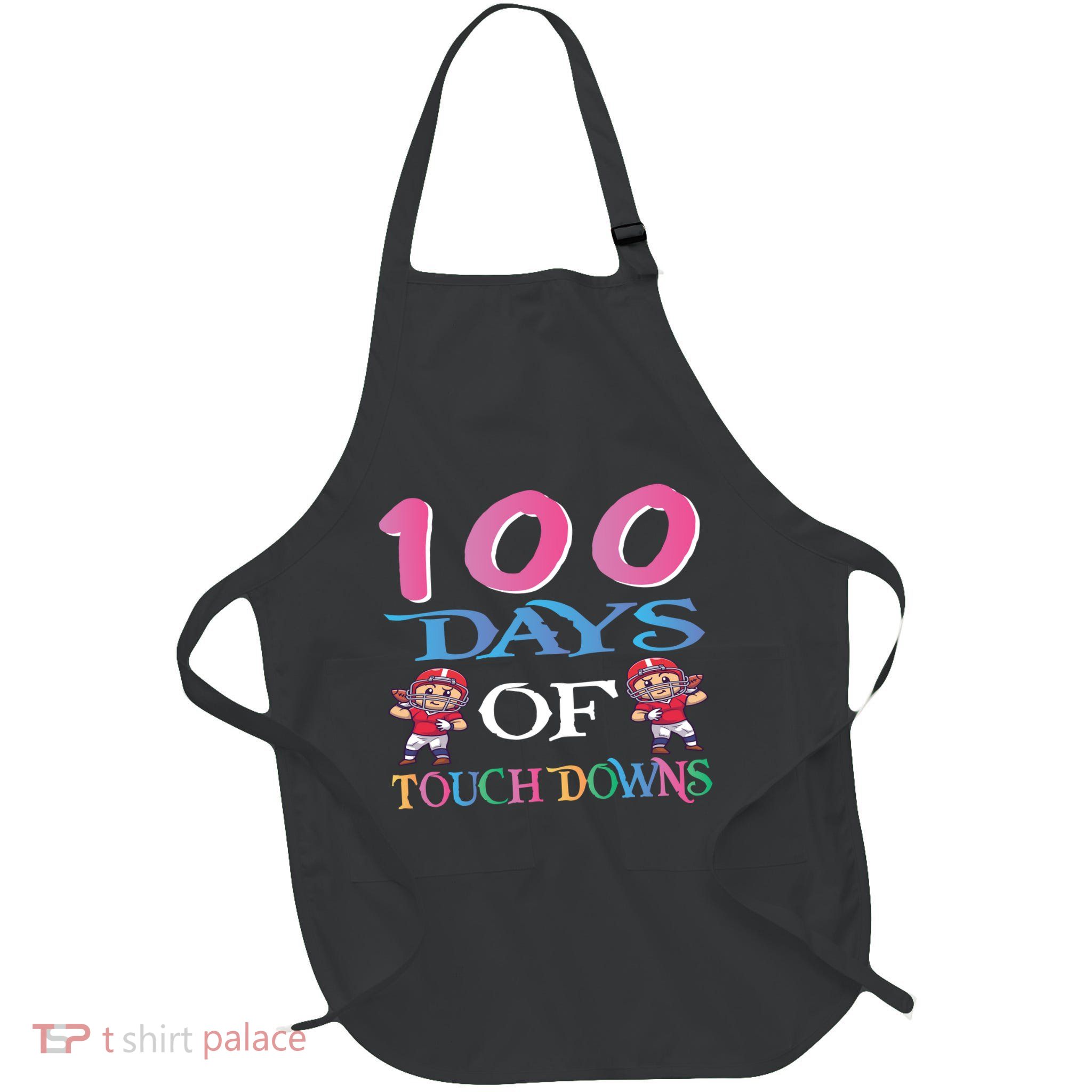 100 Days Of Touch Downs Funny Back To School Apron