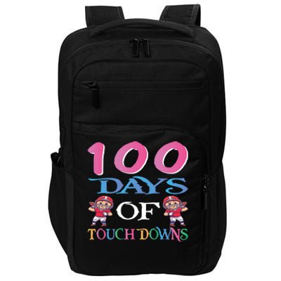 100 Days Of Touch Downs Funny Back To School Impact Tech Backpack