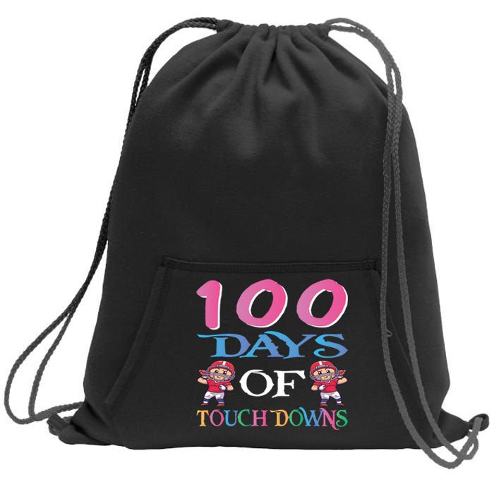 100 Days Of Touch Downs Funny Back To School Sweatshirt Cinch Pack Bag