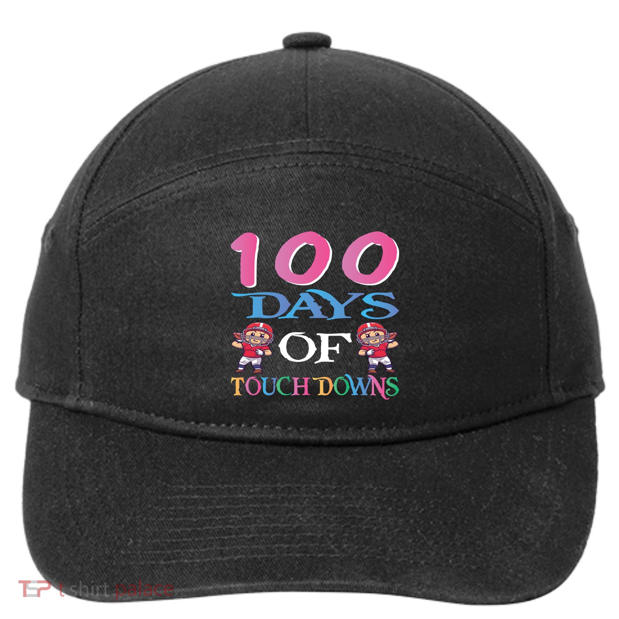 100 Days Of Touch Downs Funny Back To School 7-Panel Snapback Hat