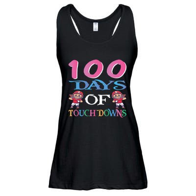 100 Days Of Touch Downs Funny Back To School Ladies Essential Flowy Tank