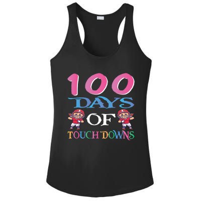 100 Days Of Touch Downs Funny Back To School Ladies PosiCharge Competitor Racerback Tank