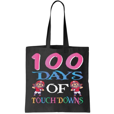 100 Days Of Touch Downs Funny Back To School Tote Bag