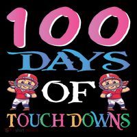 100 Days Of Touch Downs Funny Back To School Youth Performance Sprint T-Shirt