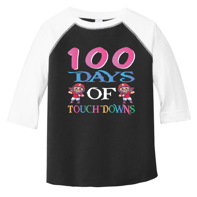 100 Days Of Touch Downs Funny Back To School Toddler Fine Jersey T-Shirt