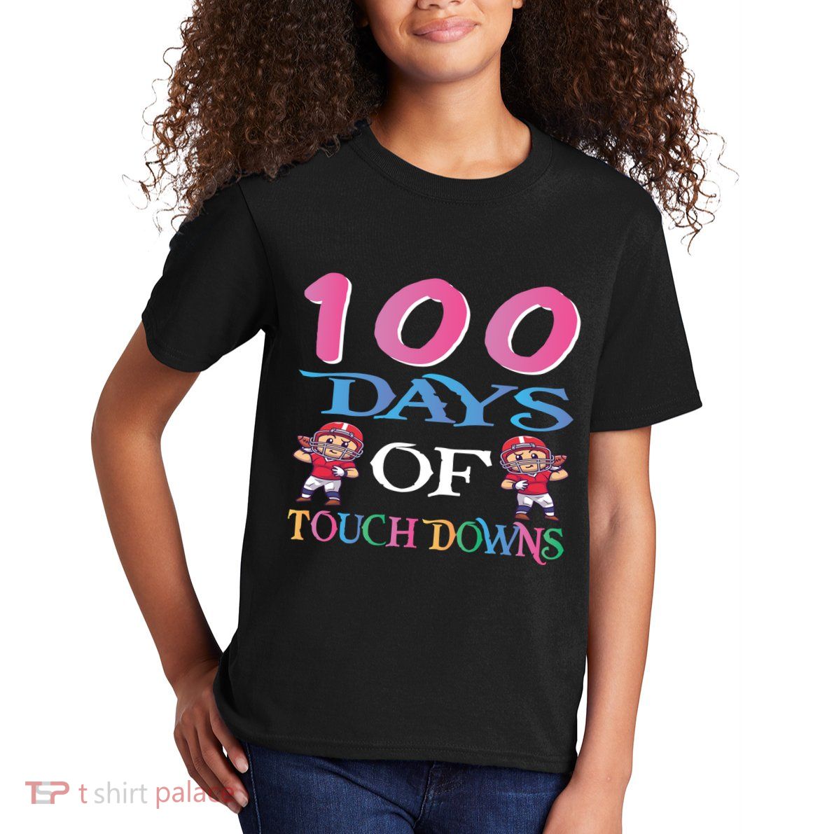 100 Days Of Touch Downs Funny Back To School Kids T-Shirt