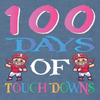 100 Days Of Touch Downs Funny Back To School Garment-Dyed Sweatshirt