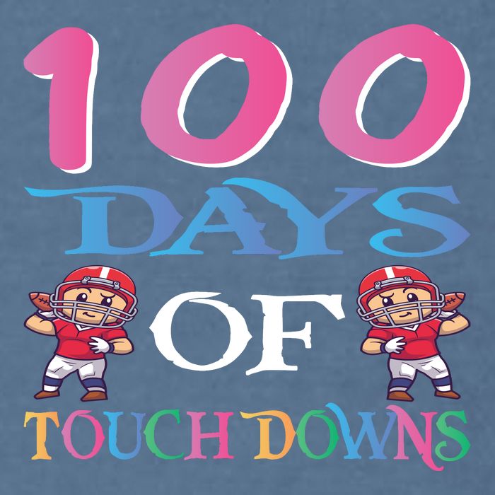 100 Days Of Touch Downs Funny Back To School Garment-Dyed Sweatshirt