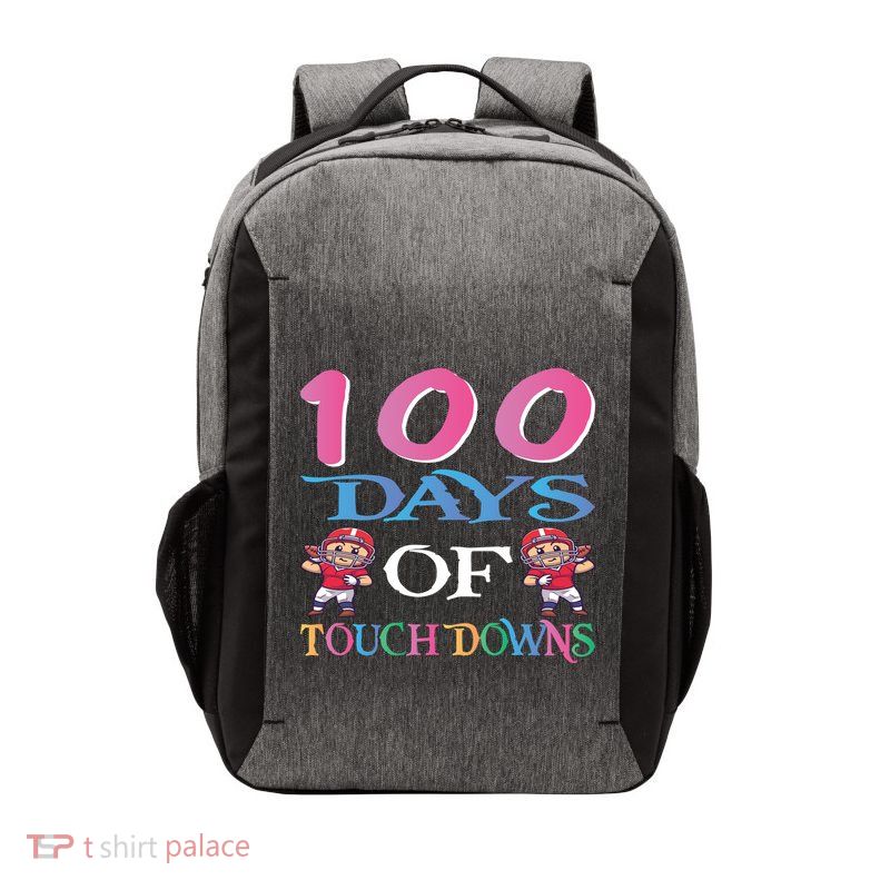100 Days Of Touch Downs Funny Back To School Vector Backpack