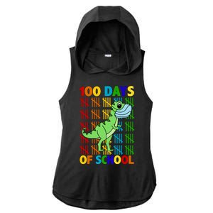 100 Days Of School Trex Quarantine Ladies PosiCharge Tri-Blend Wicking Draft Hoodie Tank