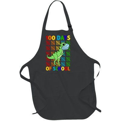 100 Days Of School Trex Quarantine Full-Length Apron With Pockets