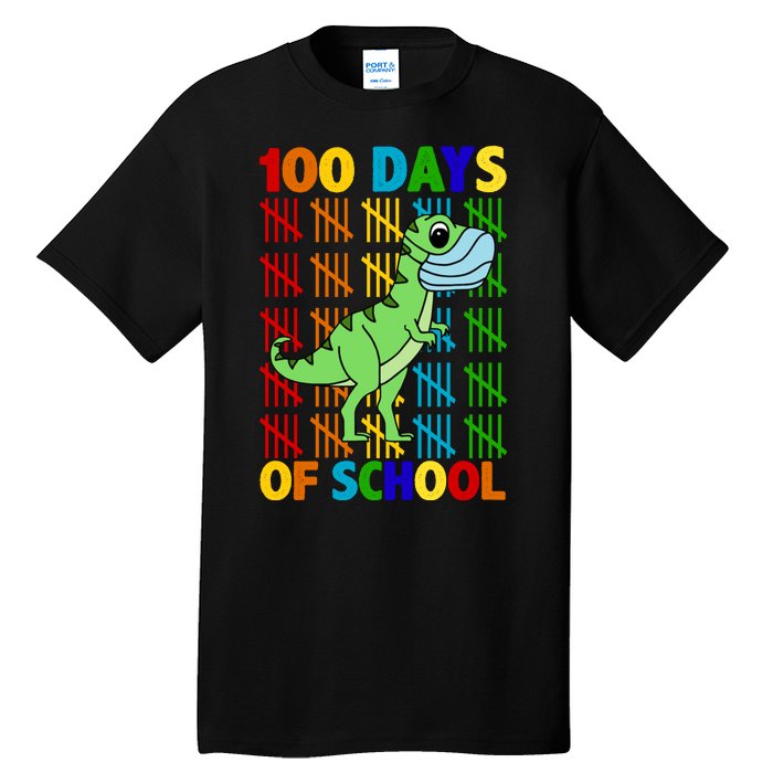 100 Days Of School Trex Quarantine Tall T-Shirt