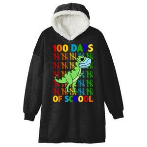 100 Days Of School Trex Quarantine Hooded Wearable Blanket