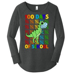 100 Days Of School Trex Quarantine Women's Perfect Tri Tunic Long Sleeve Shirt