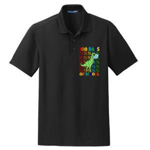 100 Days Of School Trex Quarantine Dry Zone Grid Polo