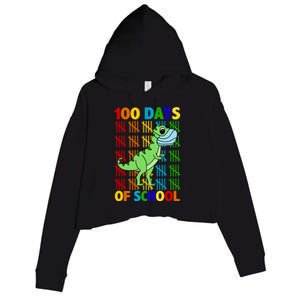 100 Days Of School Trex Quarantine Crop Fleece Hoodie