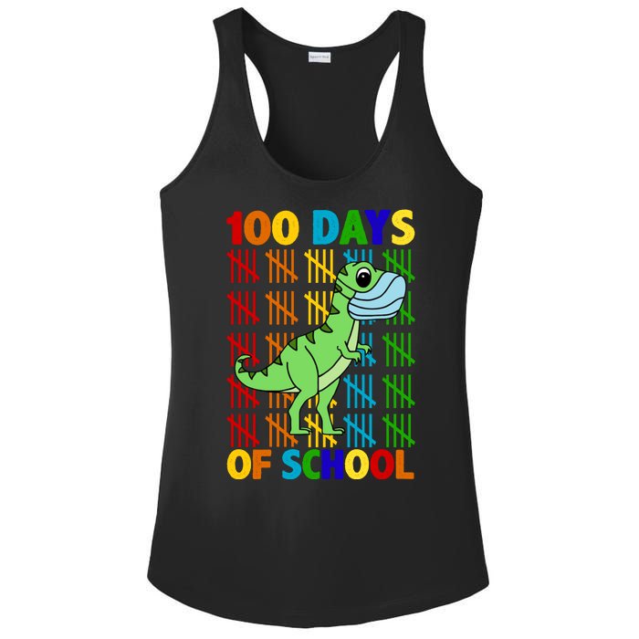 100 Days Of School Trex Quarantine Ladies PosiCharge Competitor Racerback Tank