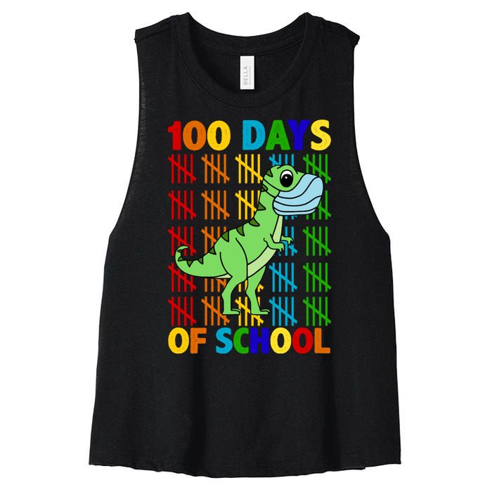 100 Days Of School Trex Quarantine Women's Racerback Cropped Tank