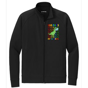 100 Days Of School Trex Quarantine Stretch Full-Zip Cadet Jacket