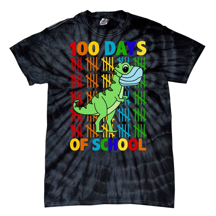 100 Days Of School Trex Quarantine Tie-Dye T-Shirt