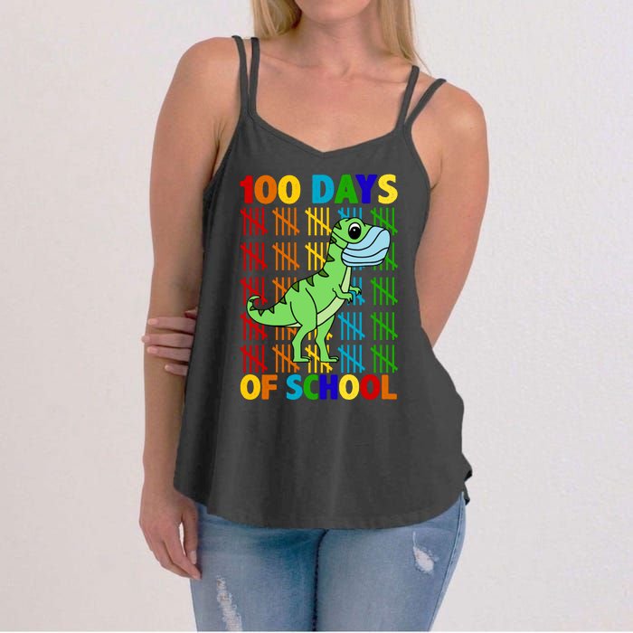 100 Days Of School Trex Quarantine Women's Strappy Tank