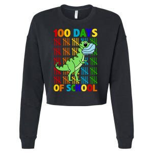 100 Days Of School Trex Quarantine Cropped Pullover Crew