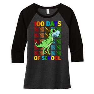 100 Days Of School Trex Quarantine Women's Tri-Blend 3/4-Sleeve Raglan Shirt