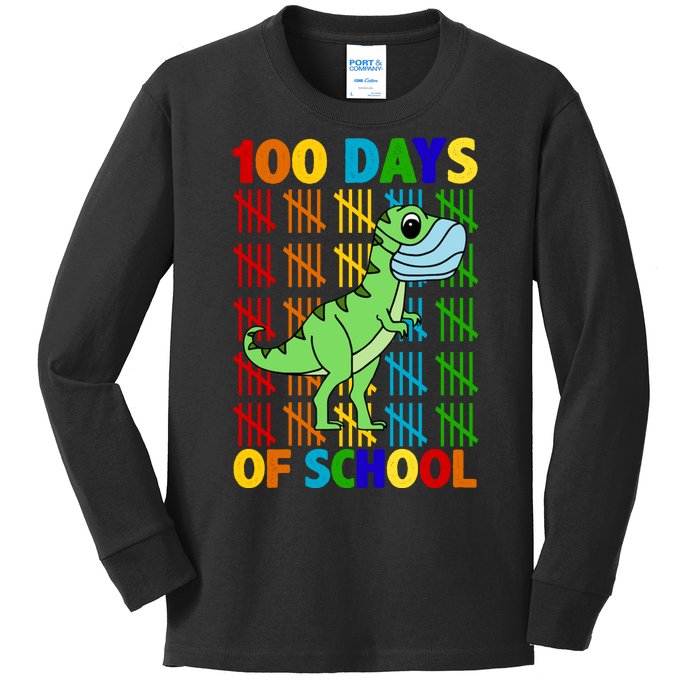 100 Days Of School Trex Quarantine Kids Long Sleeve Shirt