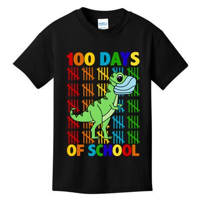 100 Days Of School Trex Quarantine Kids T-Shirt