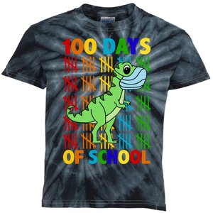 100 Days Of School Trex Quarantine Kids Tie-Dye T-Shirt