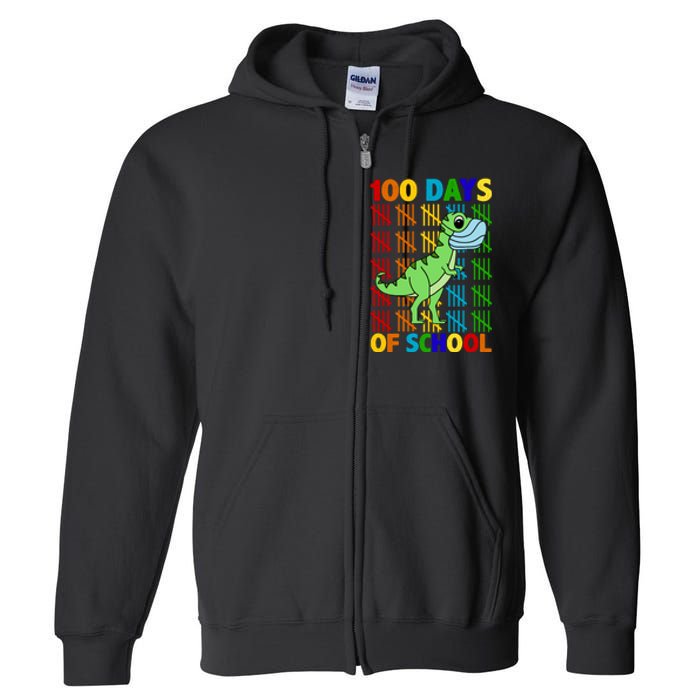 100 Days Of School Trex Quarantine Full Zip Hoodie