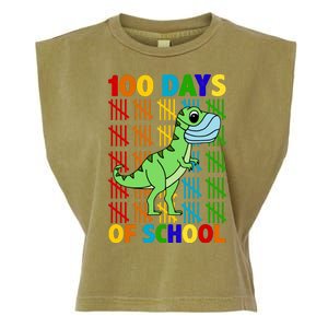 100 Days Of School Trex Quarantine Garment-Dyed Women's Muscle Tee