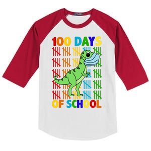 100 Days Of School Trex Quarantine Kids Colorblock Raglan Jersey