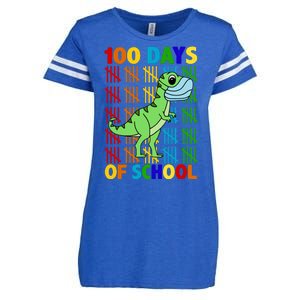 100 Days Of School Trex Quarantine Enza Ladies Jersey Football T-Shirt