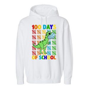 100 Days Of School Trex Quarantine Garment-Dyed Fleece Hoodie