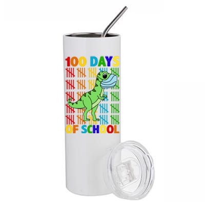 100 Days Of School Trex Quarantine Stainless Steel Tumbler