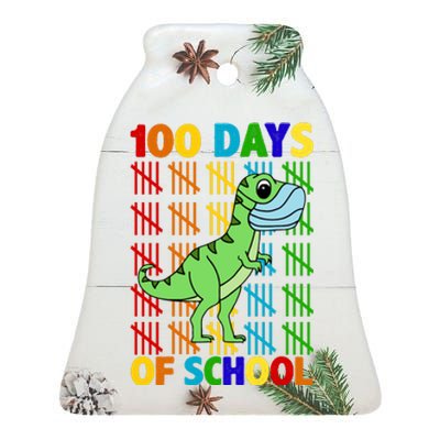 100 Days Of School Trex Quarantine Ceramic Bell Ornament