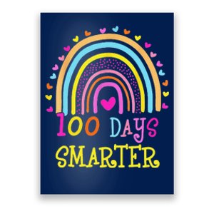 100th Day Of School Teacher 100 Days Smarter Rainbow Gift Poster