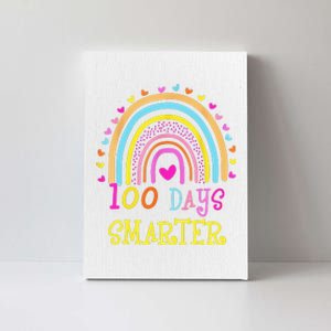 100th Day Of School Teacher 100 Days Smarter Rainbow Gift Canvas