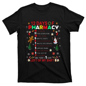 12 Days Of Pharmacy Funny Christmas Pharmacist Tech Xmas T-Shirt