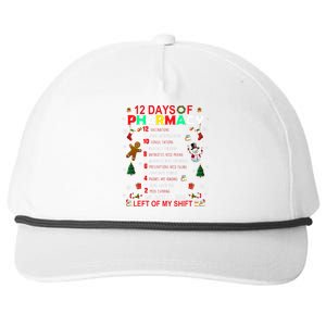 12 Days Of Pharmacy Funny Christmas Pharmacist Tech Xmas Snapback Five-Panel Rope Hat