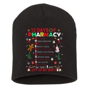 12 Days Of Pharmacy Funny Christmas Pharmacist Tech Xmas Short Acrylic Beanie