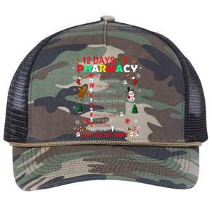 12 Days Of Pharmacy Funny Christmas Pharmacist Tech Xmas Retro Rope Trucker Hat Cap